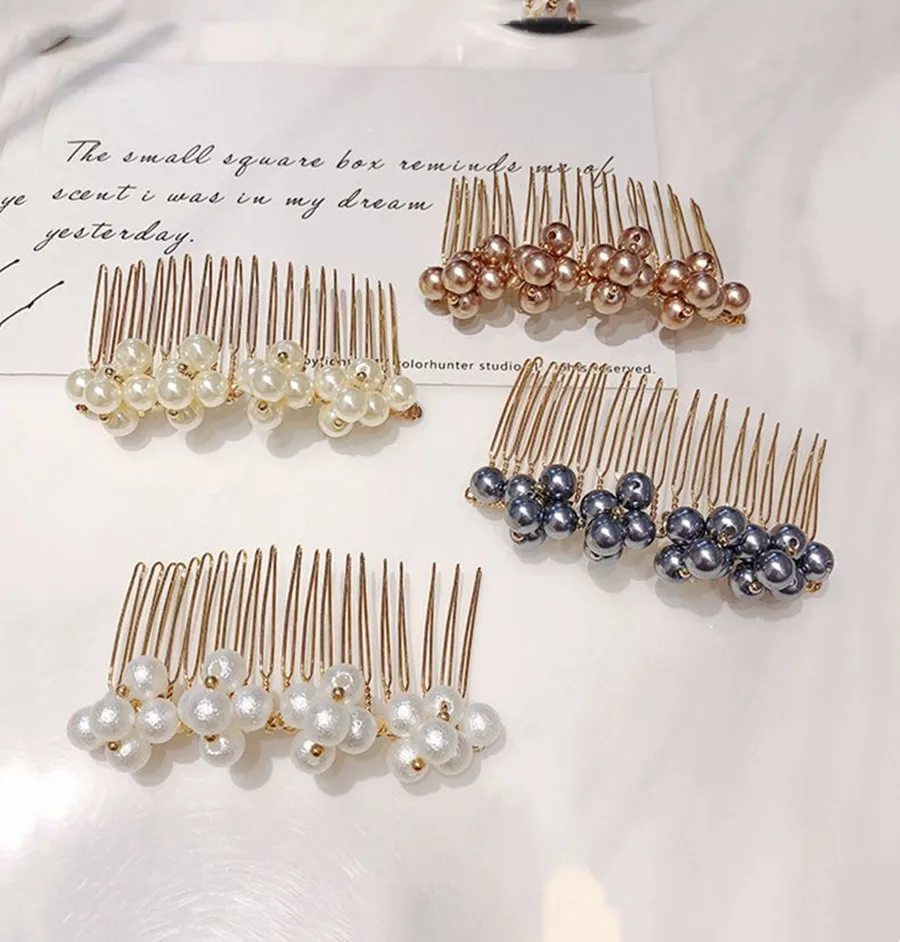 New pearl temperament hair comb for women with bangs and broken hair, hair comb plug-in hair comb, bridal hair accessories