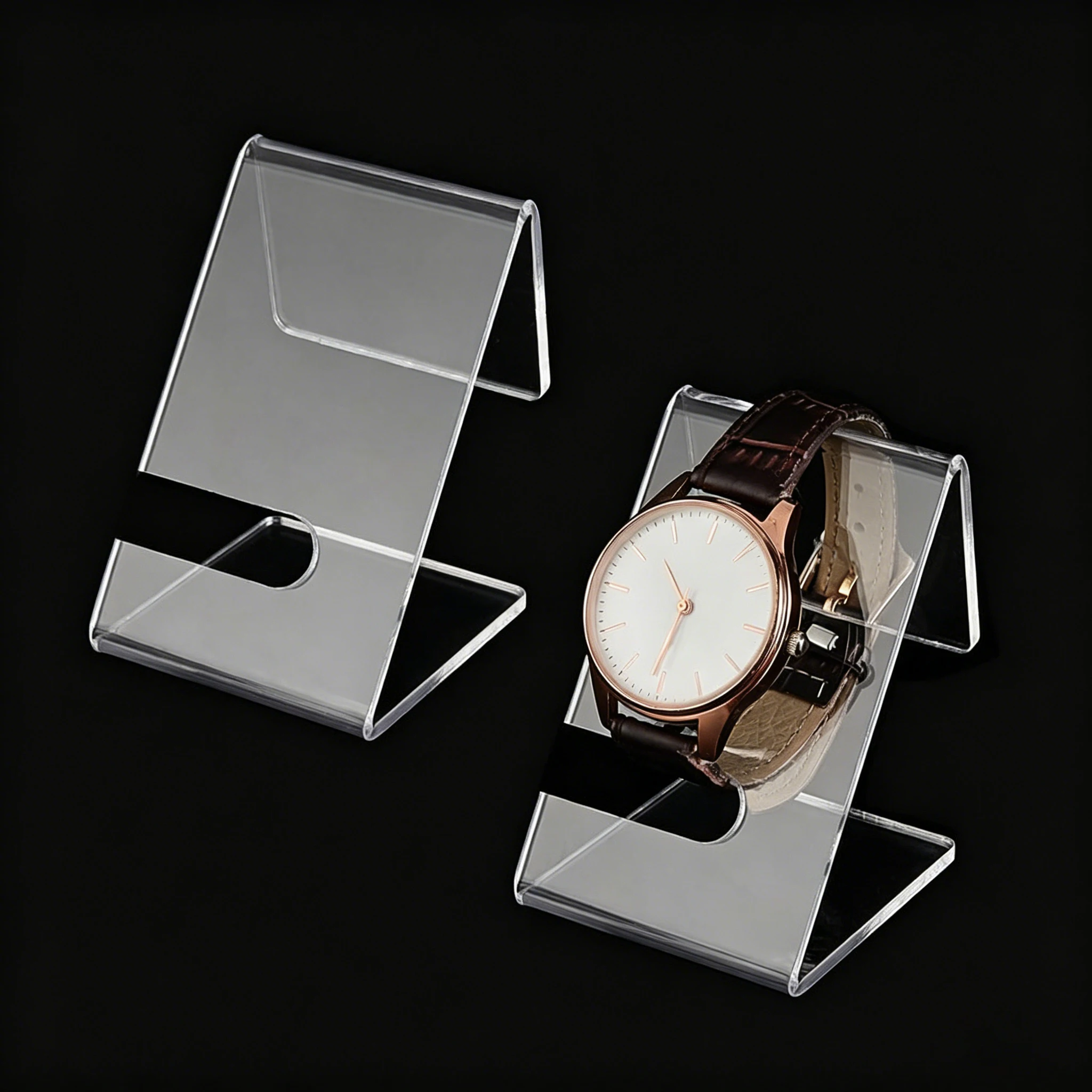 4 Pack Clear Acrylic Watch & Bracelet Display Stand, Watch Holder Rack, Jewelry Photography Prop Storage Display Bracket