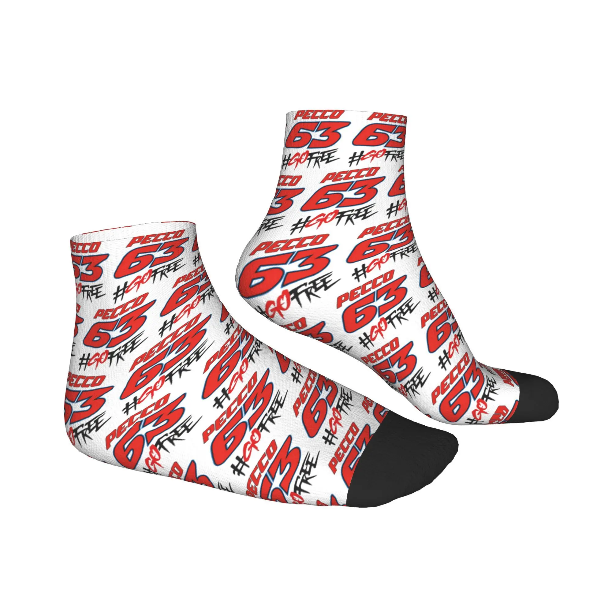 جميع المواسم Pecco Bagnaia 63 Go Free Socks Harajuku سوبر لينة طاقم الجوارب جوارب مضحكة للرجال النساء الهدايا