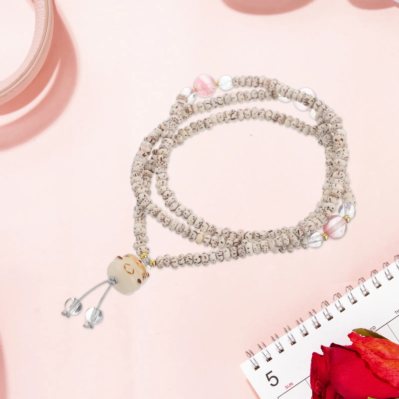 Bracelet en perles de bois Chat Porte-Bonheur, Bijou ethnique artisanal pour Tasbih musulman, Chapelet islamique, Prière, Méditation, Pleine Conscience