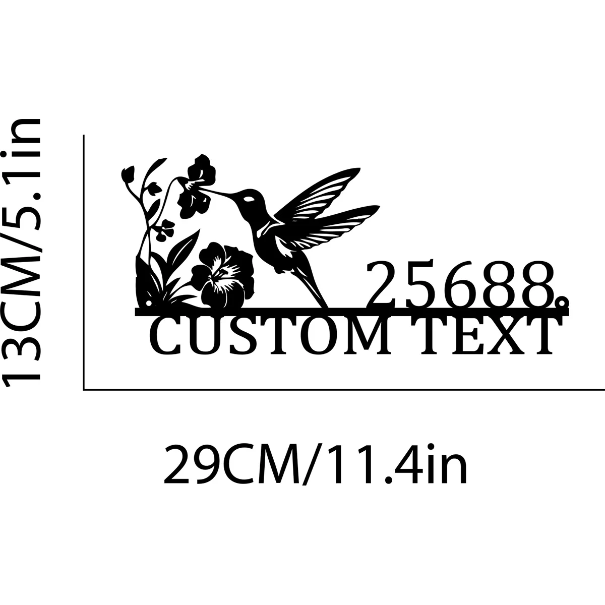 Custom Hummingbird Custom House Number Sign, Cute Custom Metal Sign, Personalized House Address Sign