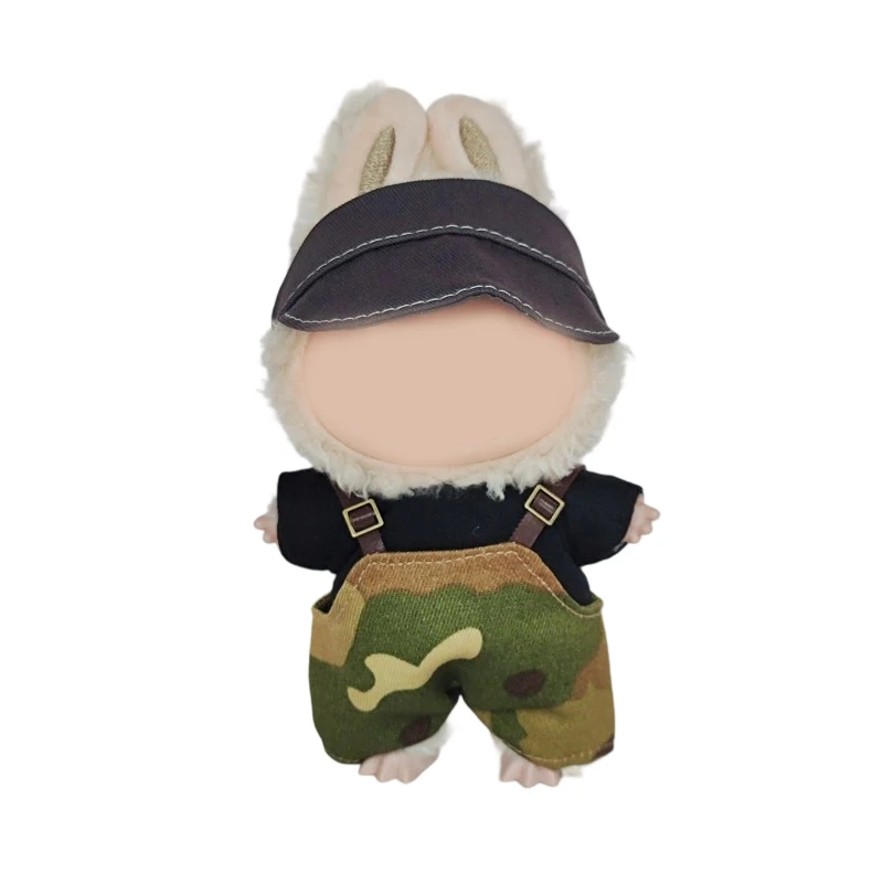 سلسلة مفاتيح لابوبو - فستان صيفي بلون الكرز الصيفي، ملابس دمى لطيفة قابلة للتغيير لابوبو مقاس 17 سم