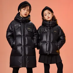 Winter High Quality Thicker Down Jacket Children Hooded Black White Duck Down Outerwear Girl and Boys Down Coats