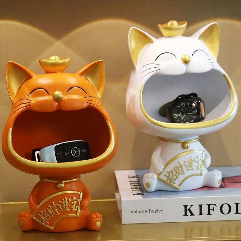 

Украшение для хранения ключей Lucky Cat, прихожая, шкаф для обуви, свет для гостиной, роскошное высококачественное украшение для дома, новоселье