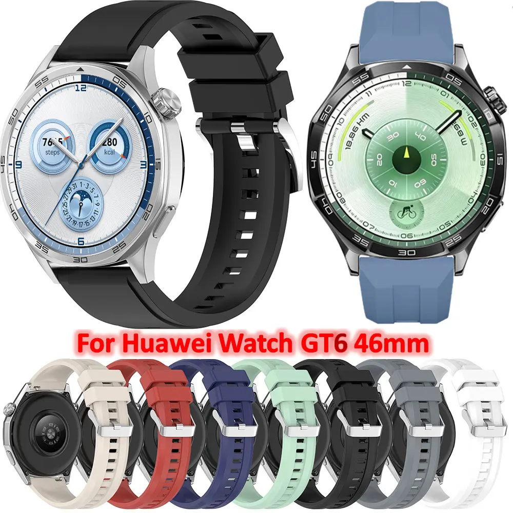 

Оригинальный силиконовый ремешок 22 мм для Huawei Watch GT6 46 мм для мужчин и женщин, спортивный регулируемый браслет, ремень для Huawei GT6 46 мм, аксессуары