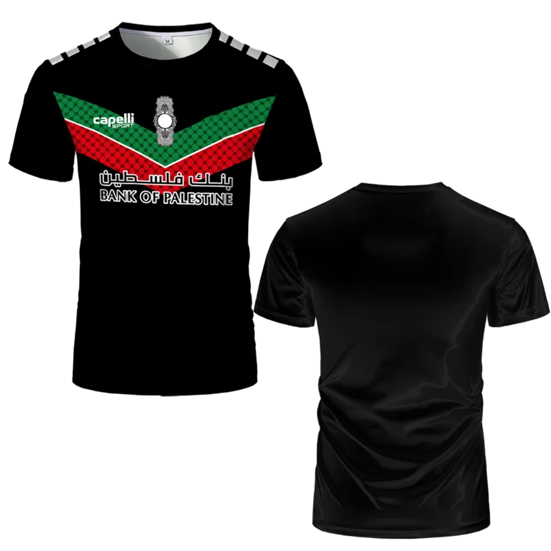 Fashion Palestine Flag Football Jersey Summer Trend Crew Neck 3D National Emblem Printed Sports T Shirt Casual Uniex Loose Tees image 5
