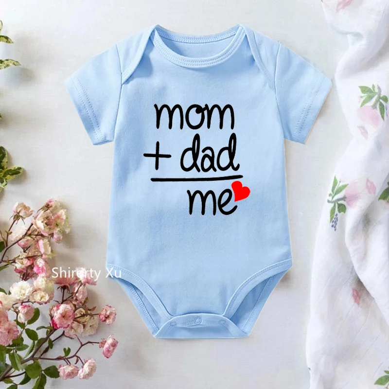 

2022 Toddler Newborn Jumpsuit Mom Dad Me Letter Print Baby Body Romper Onesie Short Sleeve Bodysuit Summer Cotton Infant Rompers