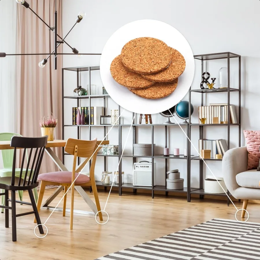 80 قطعة 1 بوصة منصات الأثاث الفلين المستديرة خزانة لاصقة مصدات الباب كوستر قدم المضادة للخدوش منصات الأثاث ل أرجل كرسي P #2