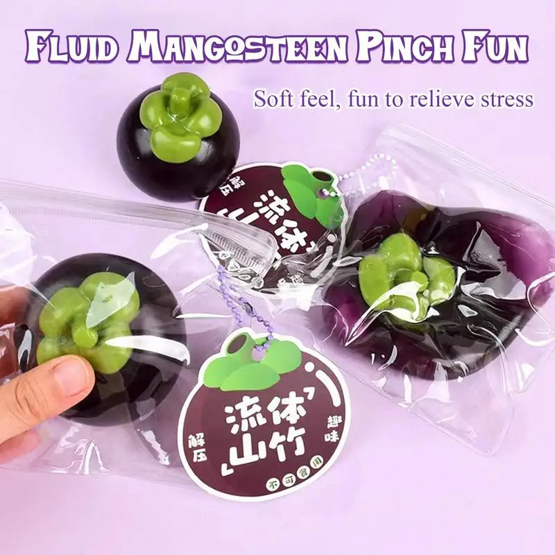 Fidget squeeze brinquedos bonito simulação mangostão macio pitada brinquedos fruta pitada alegria lento subindo mangostão espremendo brinquedo para casa