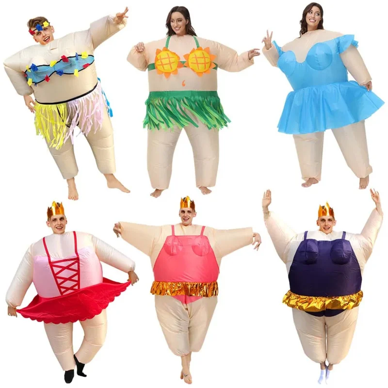 Carnival Ballet Costume Adult Inflatable Suit Sumo Wrestler Blow Up Outfit Cosplay Party Dress for Men Women