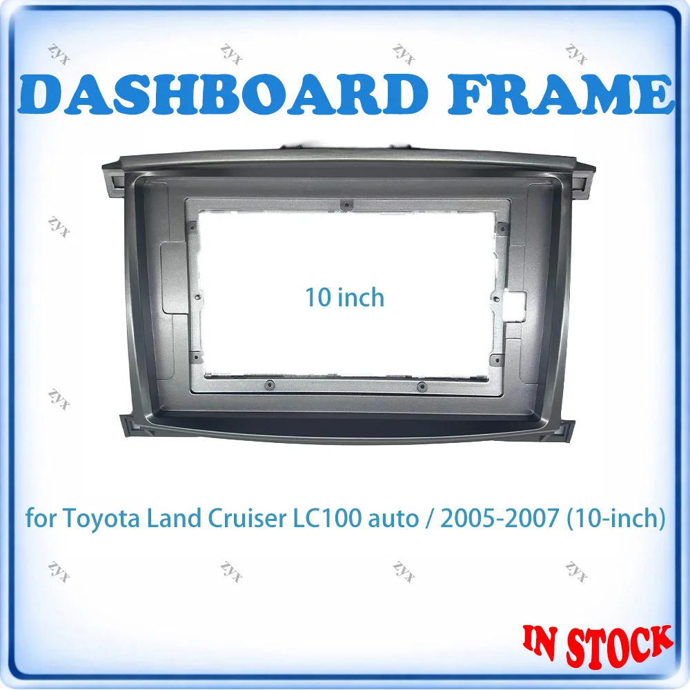 Car Radio Fascia Frame For Toyota Land Cruiser LC100 Auto 2005-2007 10 inch Stereo Wiring Harness Power Cable
