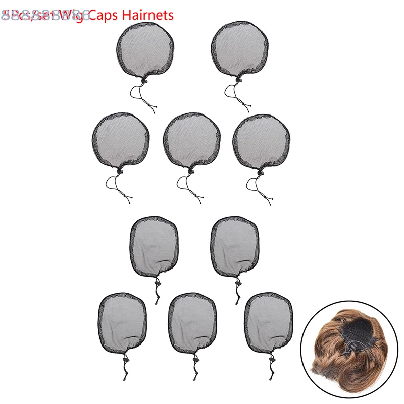 [B]5Pc Cap Elastic Hair Net For Wig Making Wig Liner Hair Nets For Ponytail Wig Cap