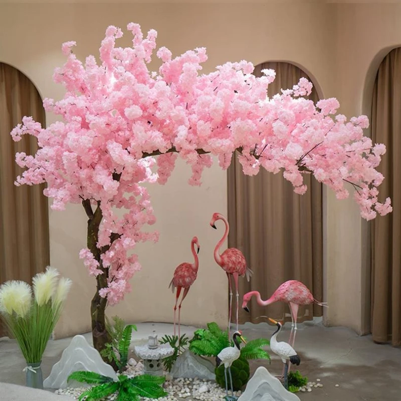 

Simulated cherry blossom wishing tree indoor decoration large artificial tree shopping mall hotel wedding decoration landscaping