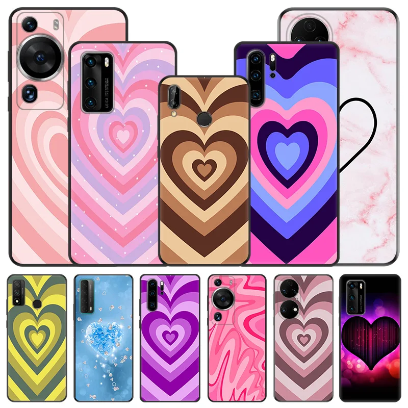 Phone Case For Motorola G200 One Fusion G30 G31 Huawei P20 P30 P40 Lite P-Smart iphone6 Heart Circle Colorful Matte Soft Cover