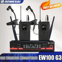 EW100-G3 EW300-G3 Instrumentos inalámbricos profesionales Micrófono de saxofón 600-699MHz UHF Doble canal, micrófono de percusión de latón