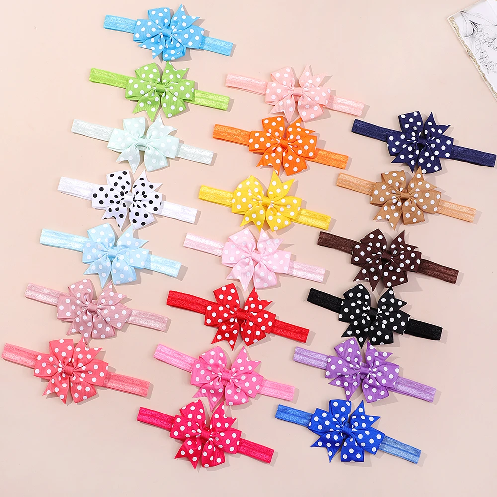 

60pcs/set Random Color Cute Baby Girls Headband Hair Bows Elastic Hair Bow Infant Toddler Bow Hair Accessories Wholesale 10050