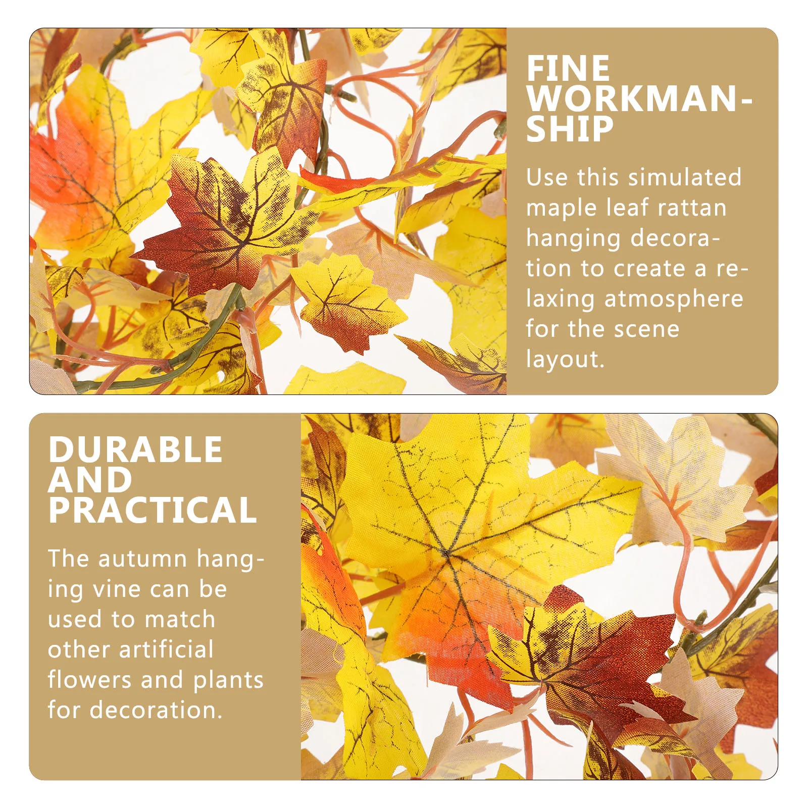 

Simulated Maple Vines Plastic Garland Maple Leaf Rattan Autumn Decorations Fall Leaves Autumn Vine Home Office Garden
