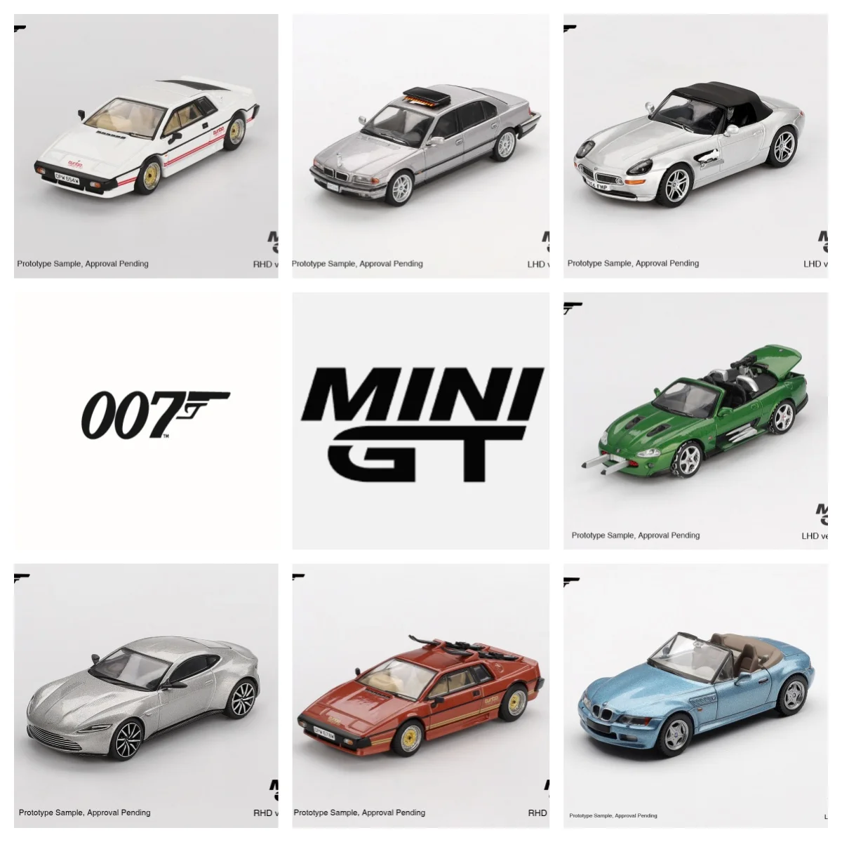 ミニgt-1-64-ロータス-エスプリ-ターボ-750il-dbs-db10-db5-xkr-x-x75-ムービーカー-ダイキャストモデルカー-コレクション-限定版-合金製