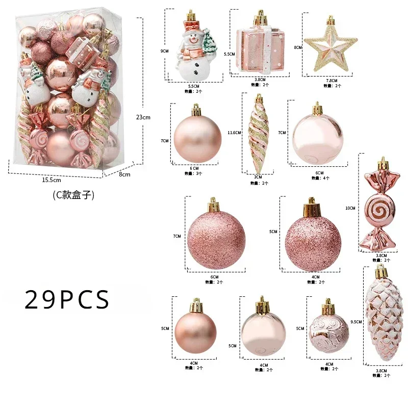 20/29/40pcs Christmas Ball Blue Red Christmas Tree Hanging Pendants Home Gifts New Year Special-shaped Christmas Spheres 2023