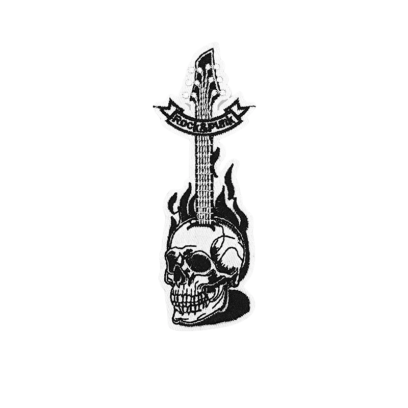 

Cross-border Hot-selling Ironing Adhesive-backed Rock Punk Style Skull Embroidery Cloth Sticker Seam-free Washable Water Patch