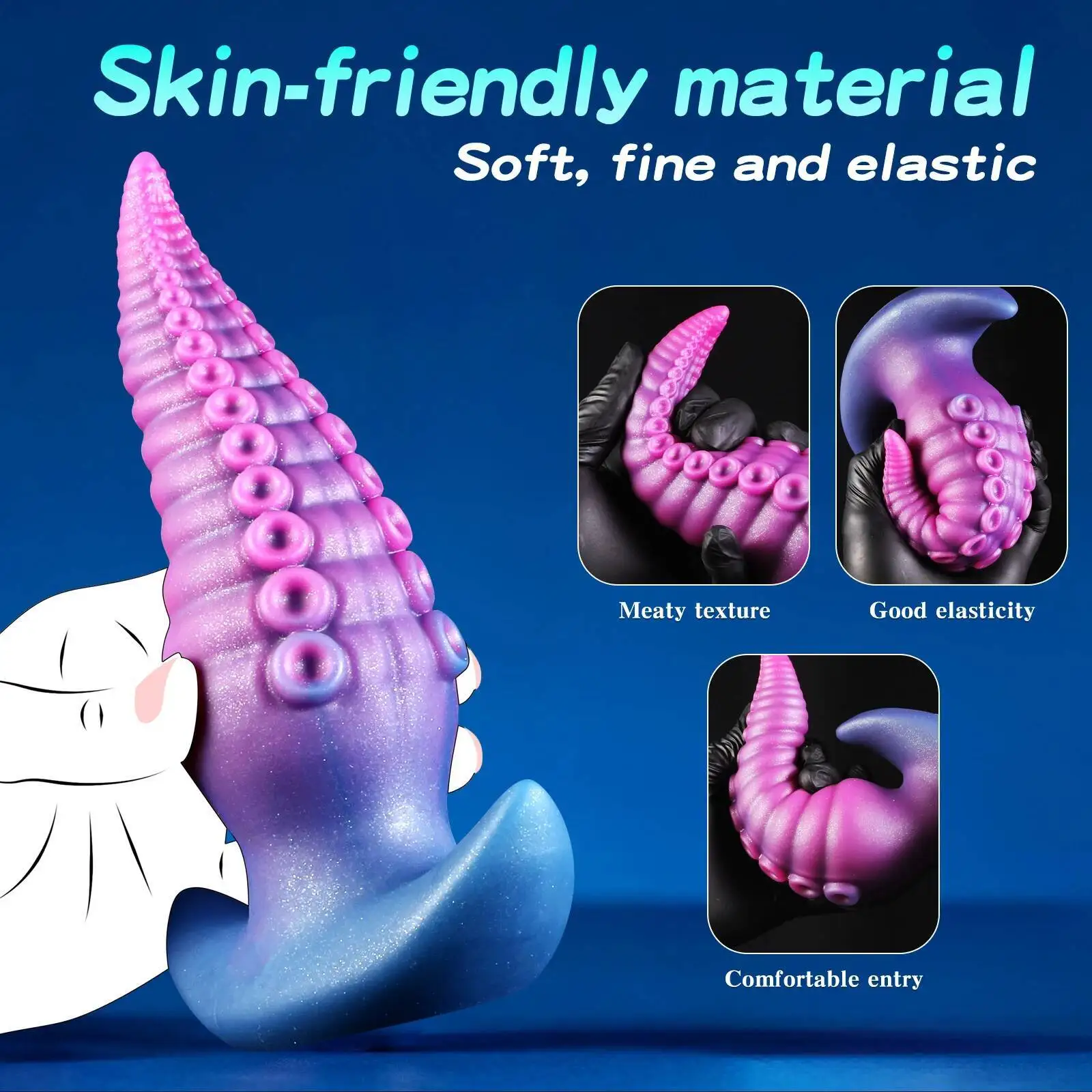 Octopus Tentacle Dildo Silicone Gradient Color for Adults Strong Stimulation Anal Vaginal Use Personal Pleasure Sex Toy - Image 5