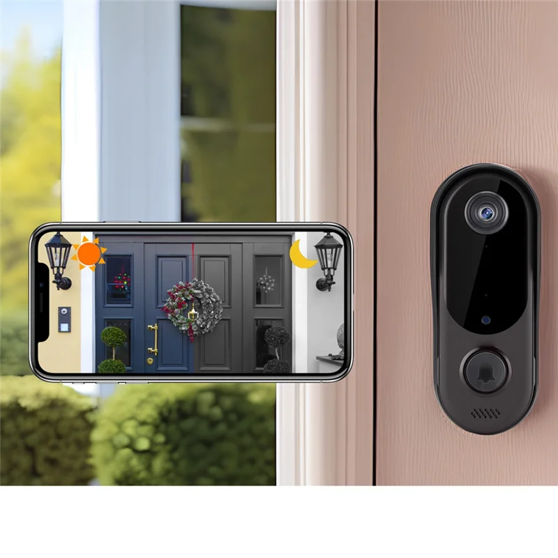 Smart Home Security Doorbell Camera Wireless Wifi Doorbell Night Vision Black For Home/Office