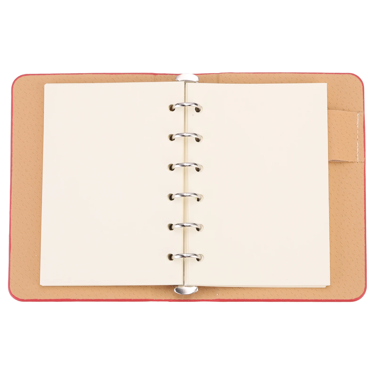 1/2Pack A7 Leather Notebook Binder 6 Ring Binder Cover Mini Refillable Loose Leaf Diary Personal Planner with 50/100Sheets Paper