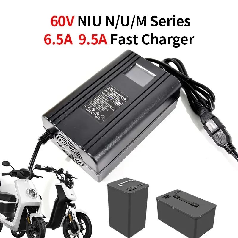 Untuk Niu Nqi NQis N1 N1S U1 U1S Uqi Uqis Mqi Mqis 60V 6.5A 9.5A Baterai Lithium Pengisi Daya Cepat