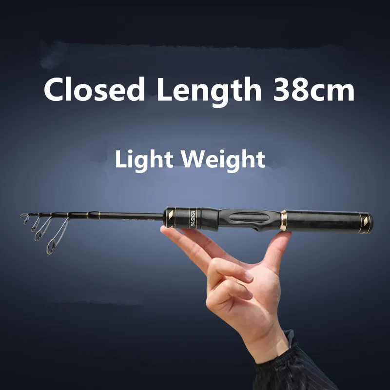 ROLLFISH UL Telescopic Travel Spinning Casting Lure Fishing Rod Portable Cross Carbon Freshwater Saltwater Bass Rod Fast Action