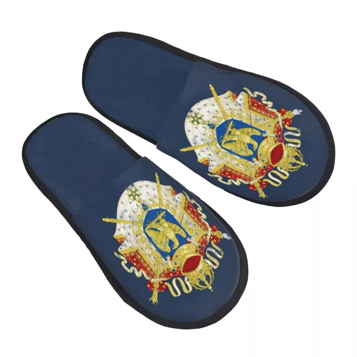 Women French Empire Napoleon House Slippers Soft Warm Coat Of Arms of France Memory Foam Fluffy Slipper Indoor Outdoor Shoes