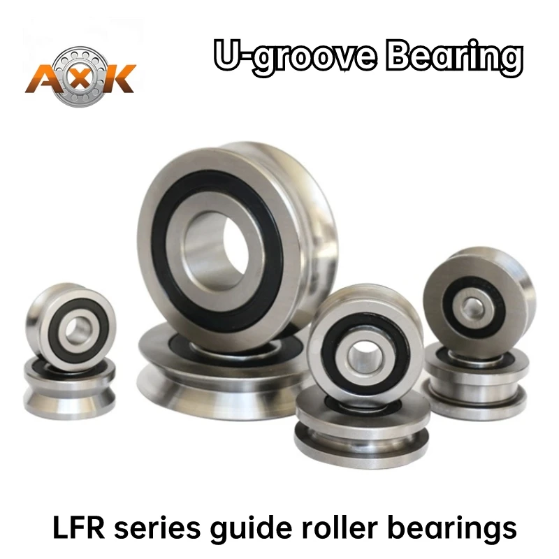 LFR Series Guide Roller Bearing LFR50/5-4 Inner Diameter 5mm Outer Diameter 16mm Height 8mm U Groove Diameter 4mm