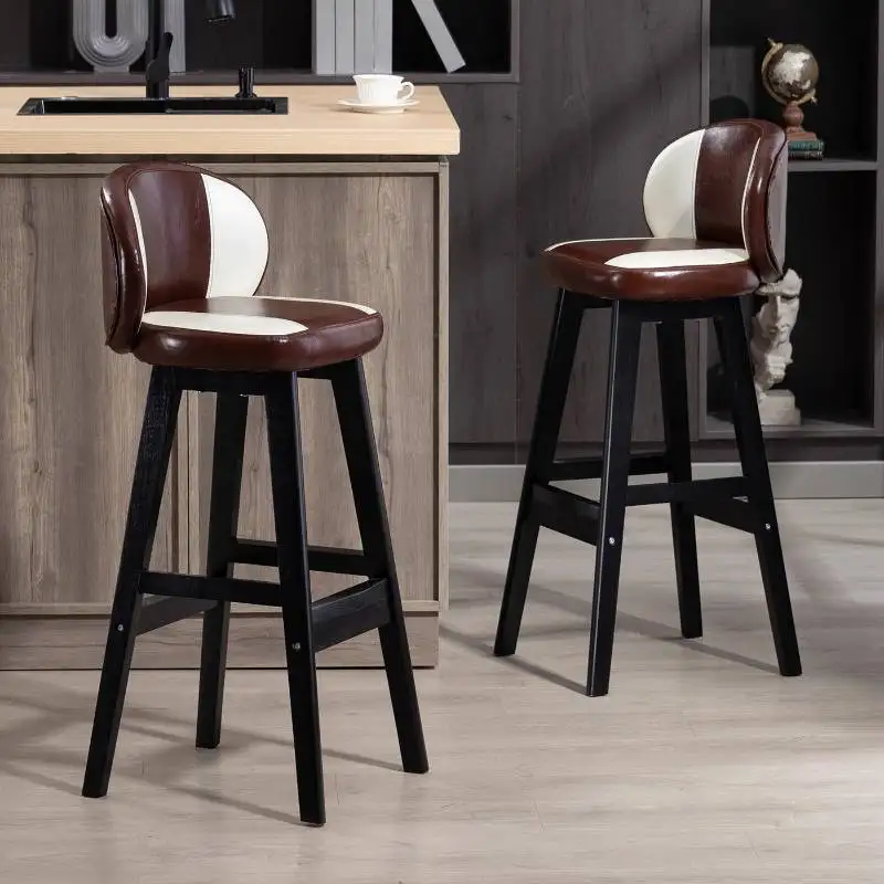 Moderne minimalistische barstoel Decoratieve brede pad Nordic Ergonomische barstoel Restaurant gestoffeerd Tabouret De Club-meubilair