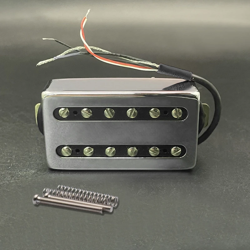 II Style Brass Cover Electric Guitar Pickup Coil Splitting Pickup Humbucker Dual Coil Pickup N7.5K/B15K Output Black/Chrome