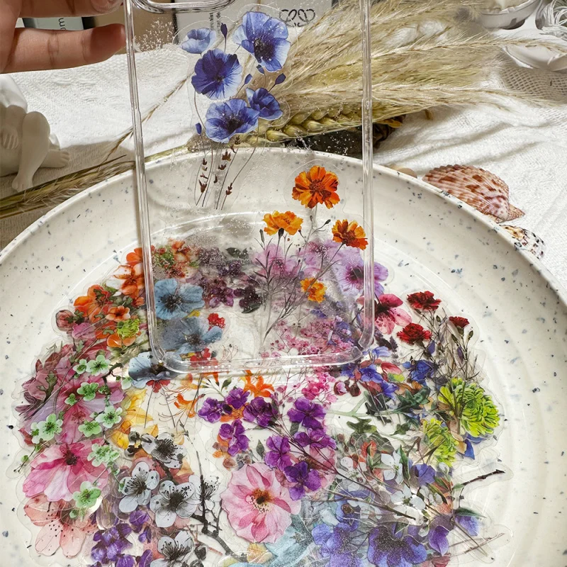 ملصقات جرافيتي شفافة على شكل زهرة حبر كرتونية - مجموعة 50 قطعة مقاومة للماء للهواتف والقيثارات وأجهزة الكمبيوتر المحمولة وحقائب السفر