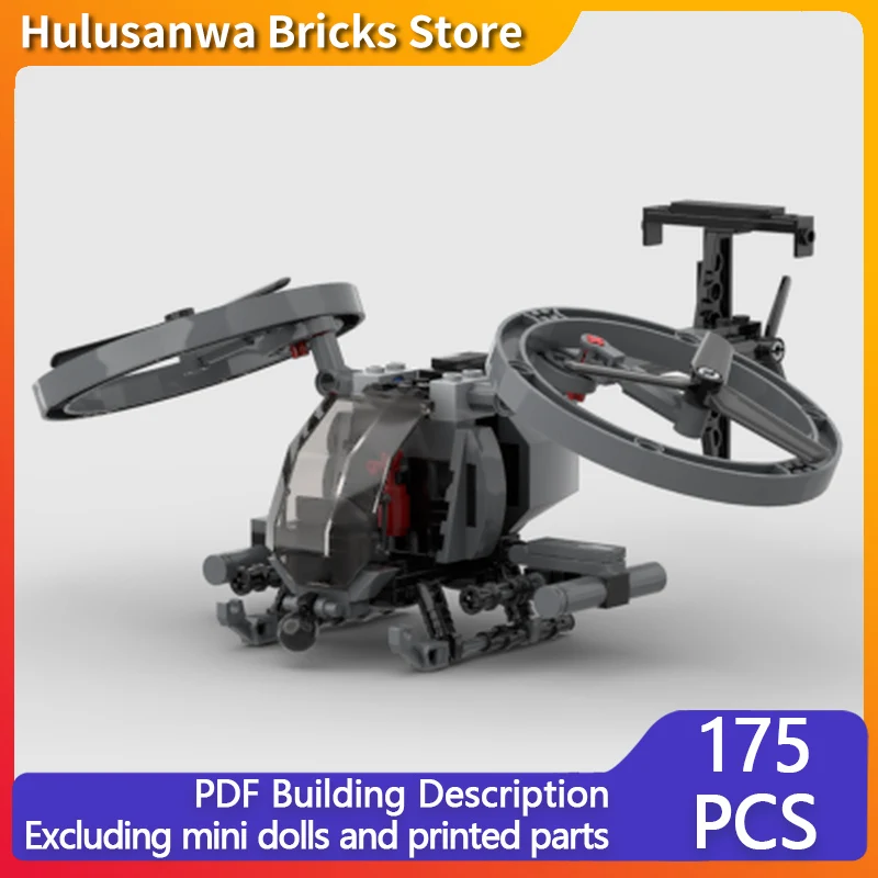 

MH‑6 Little Aircraft Model MOC Building Bricks War Equipment Modular Technology Gifts Holiday Assemble Children Toys Suit