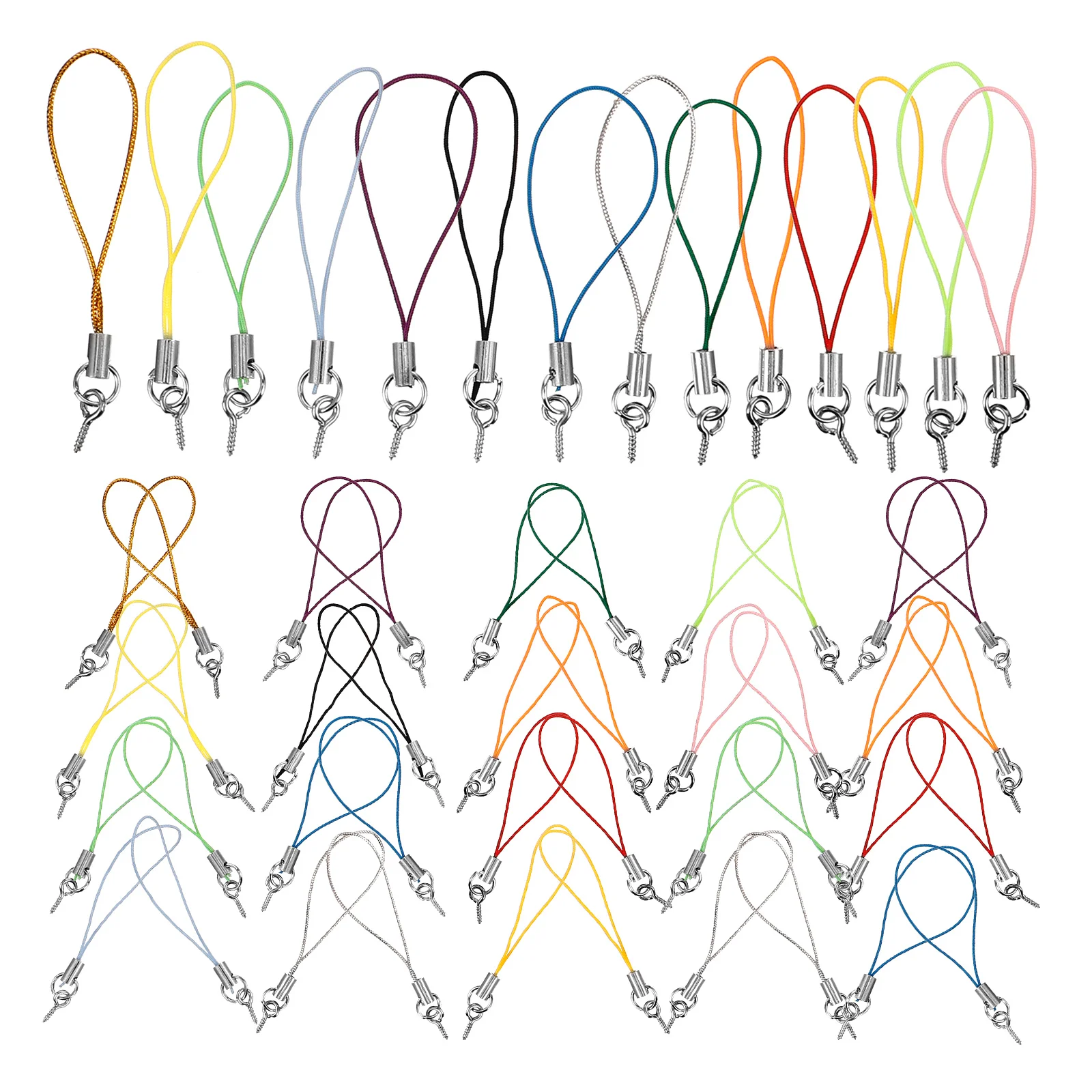 

100pcs Phone Lanyard Keychain Rope DIY Jewelry Accessories Short Cellphone Chains Mobile Decoration Multipurpose