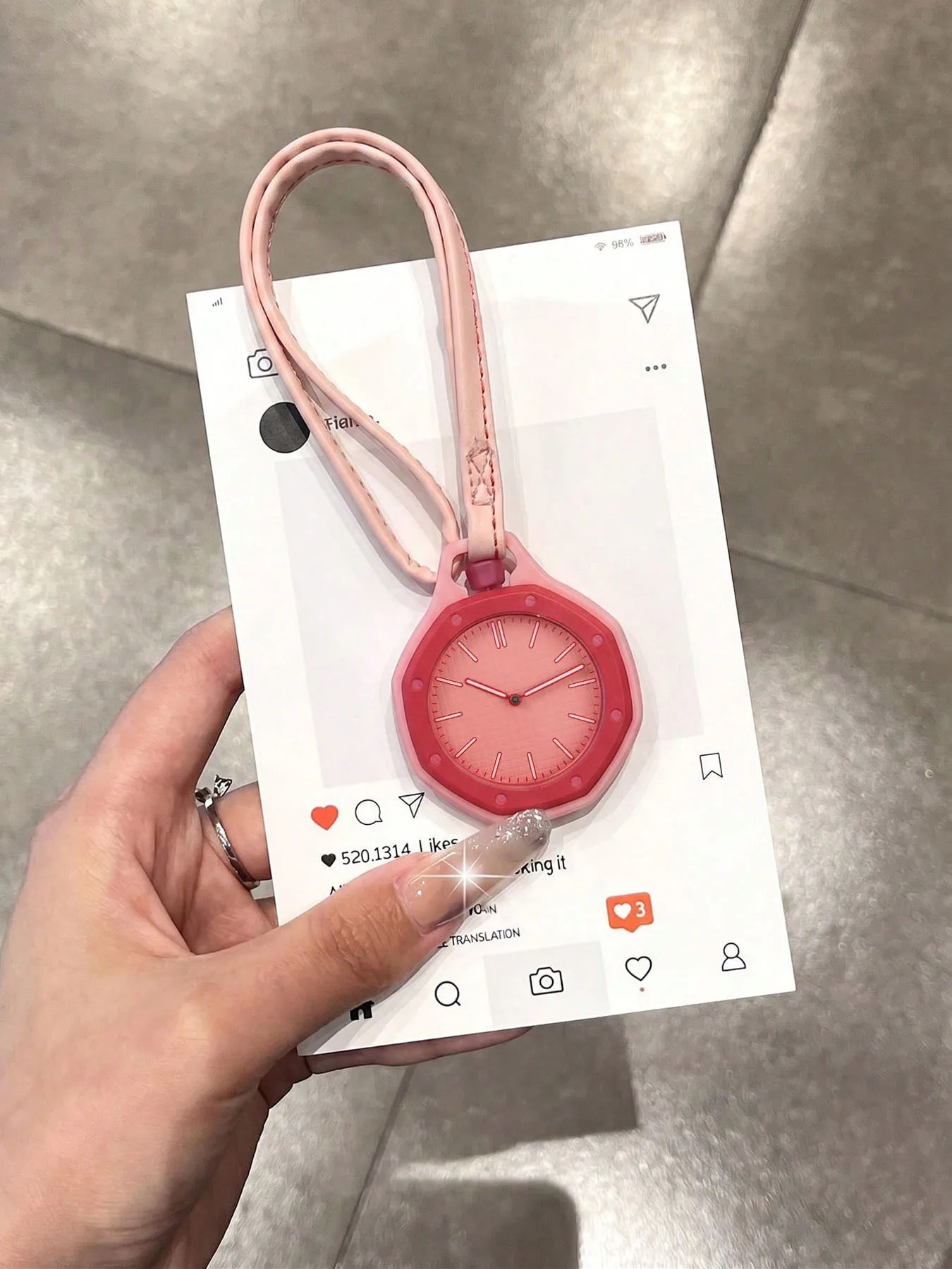 Octagonal pendant watch, pocket watch, candy-colored oak fashion student luxury quartz pendant watch