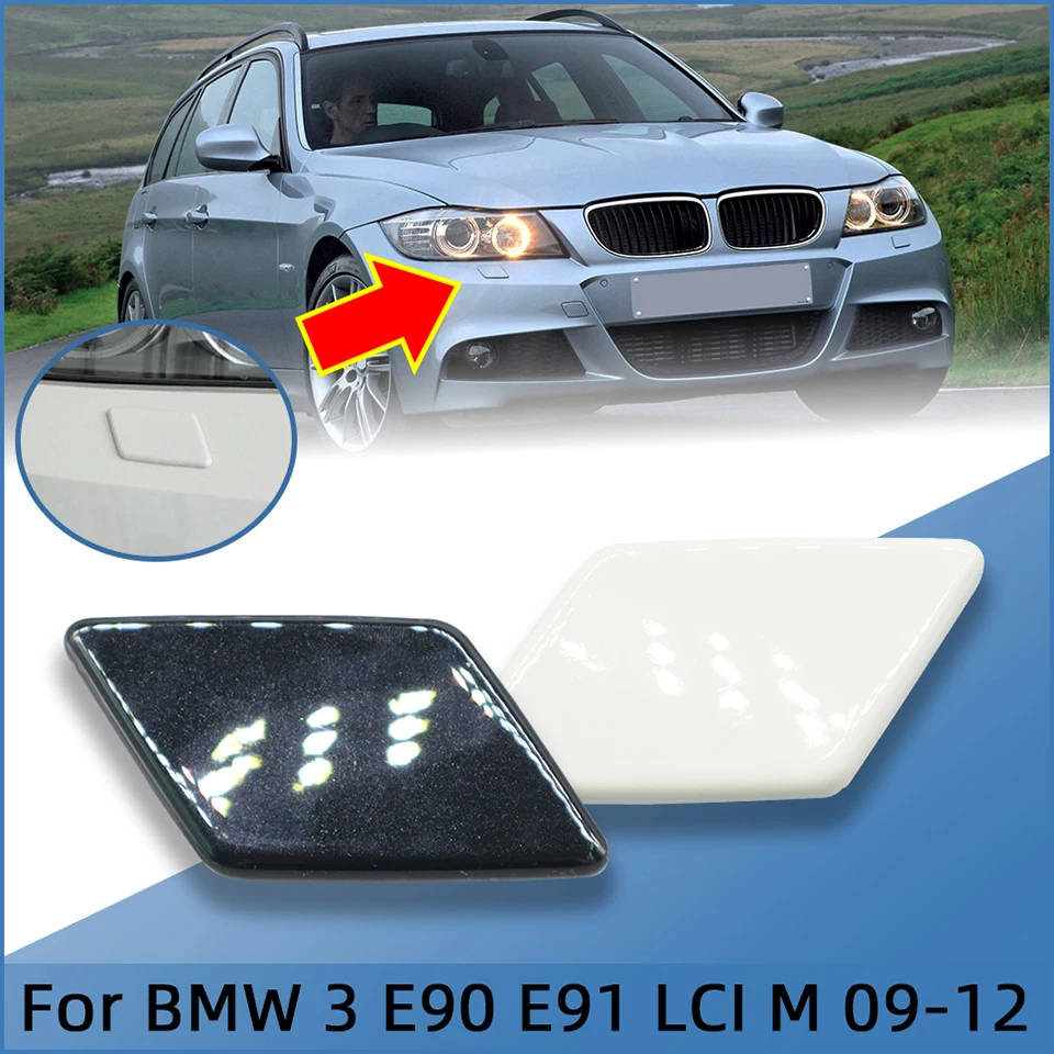ل BMW 3 E90 E91 M Sport LCI 2009-2012 61677892647 61677892648 المصد الأمامي للسيارات فوهة غسالة الضوء الأمامي غطاء