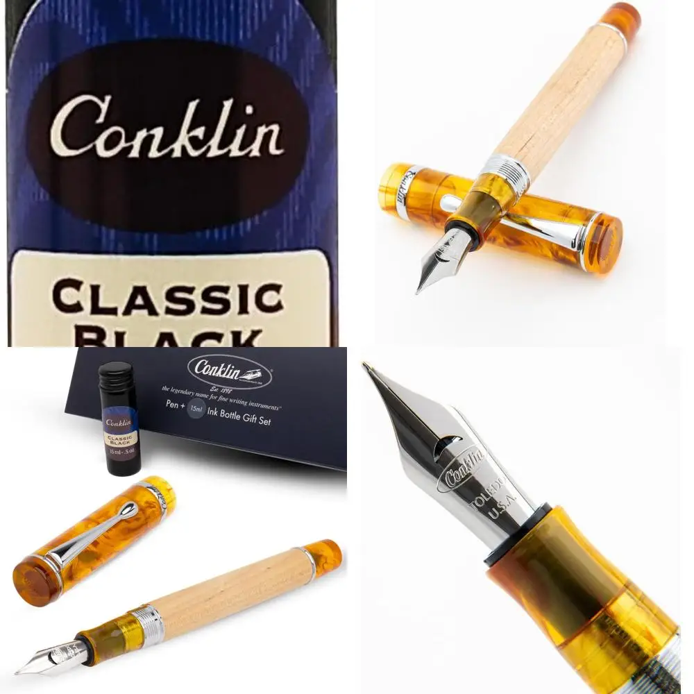

Medium Nib Duragraph Voyager Fountain Pen in Birchwood & European Resin - Premium Gift Pen with 15ml Ink for Writers & Collector