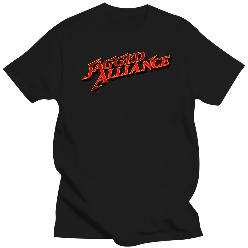 Jagged Alliance Computer game eighties old school retro T-Shirt Black Print Summer Tops Tees