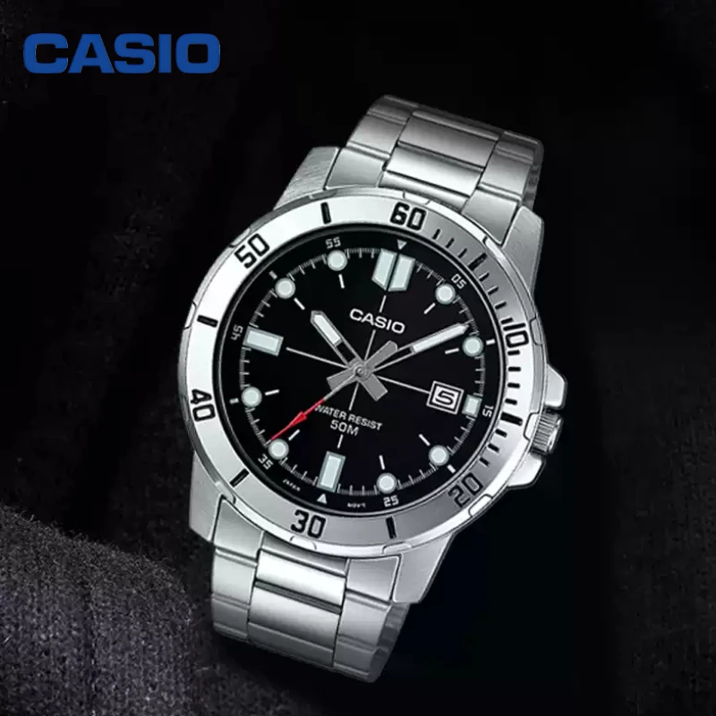 Fashion Business Men Wristwatch Casio Stainless‑Steel Strap 30‑Meter Water‑Resistant Male Wrist Watch Husband's Day Gift