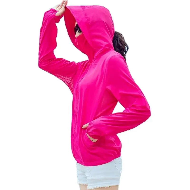 

2022 New Summer Sun Protection Clothing Women's Short Beach Hooded All-match Riding Sun Protection Clothing Loose Thin Coat Wome