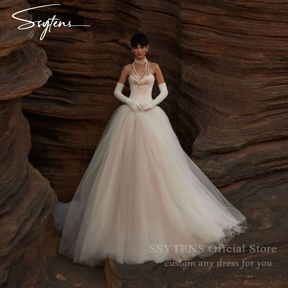 

SSYTENS Boho Свадебные платья принцессы Милая Тюль Вечернее свадебное платье Пляжное платье цвета шампанского для свадебных мероприятий Пром платья по индивидуальному заказу