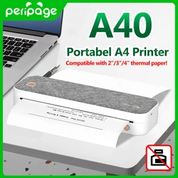 PeriPage A40 impresora térmica continua A4 inalámbrica PDF página web contrato impresoras de imágenes fabricante 210mm papel sin tinta ni tóner