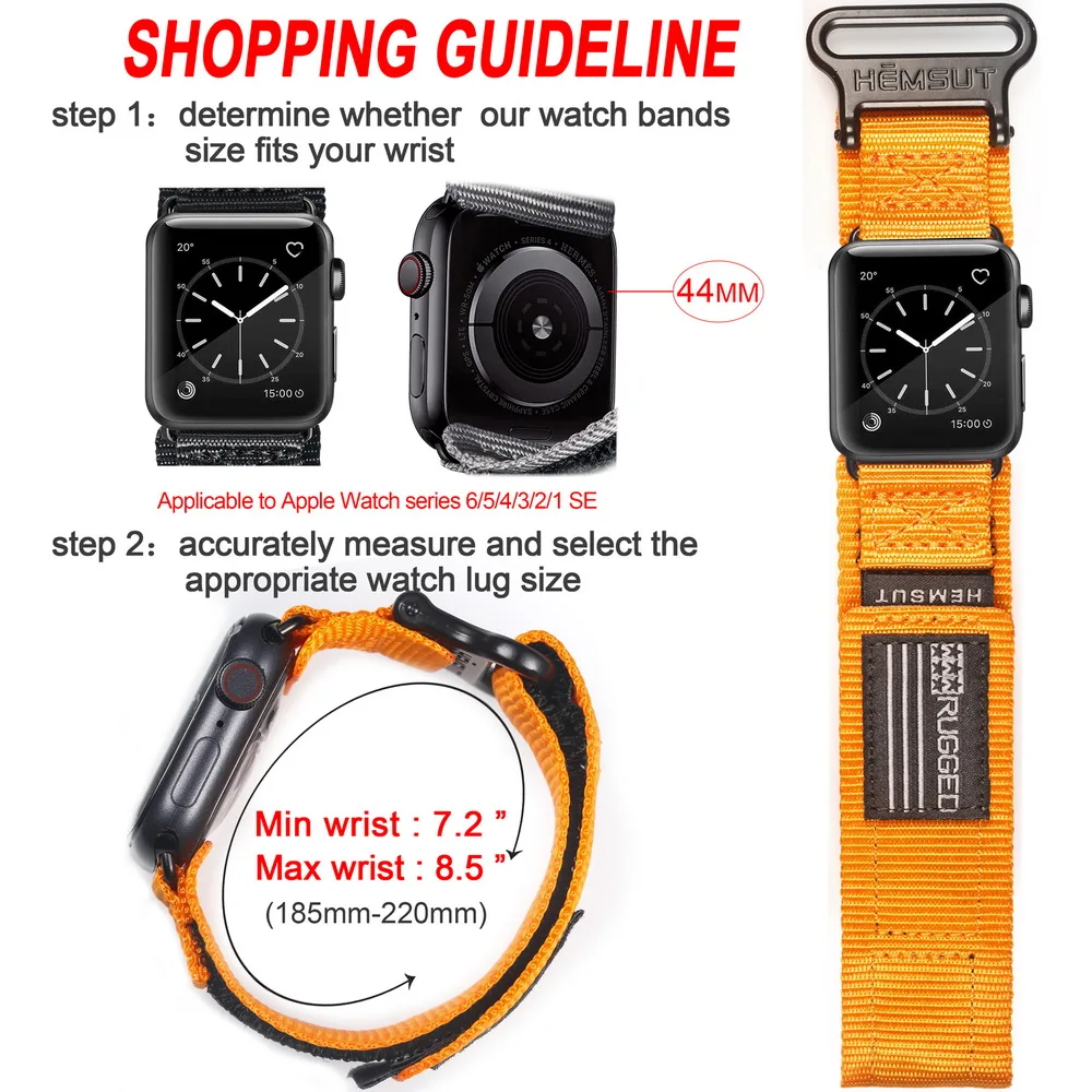 HEMSUT For Apple watch Band 45 49MM Nylon Fashions Sports Wrist Straps Compatibility ultra2 Iwatch SE 40 41 42 44mm