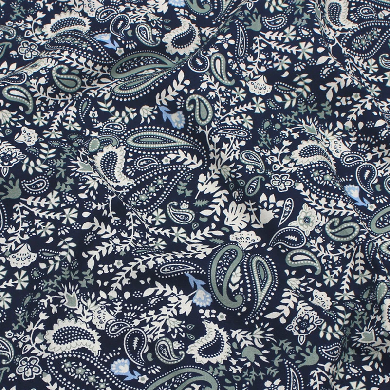 Paisley Fabric Ethnic Style Cashew Flower Cotton Printed Fabric Handmade Cloth Headscarf Cloth Shirt by Half Meter