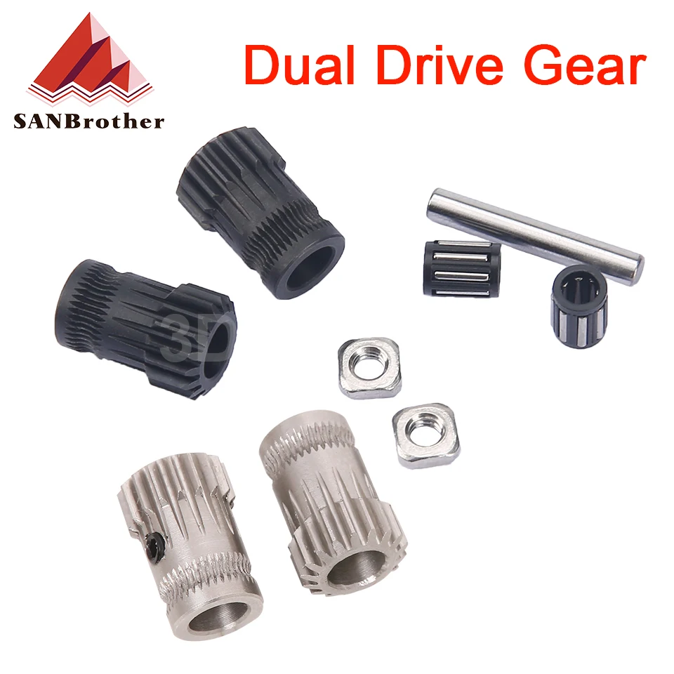 Juego de poleas de acero para impresora 3D Prusa i3 MK2/MK3, pieza de impresora 3D clonada Btech, engranajes duales, Kit de poleas de acero Prusa