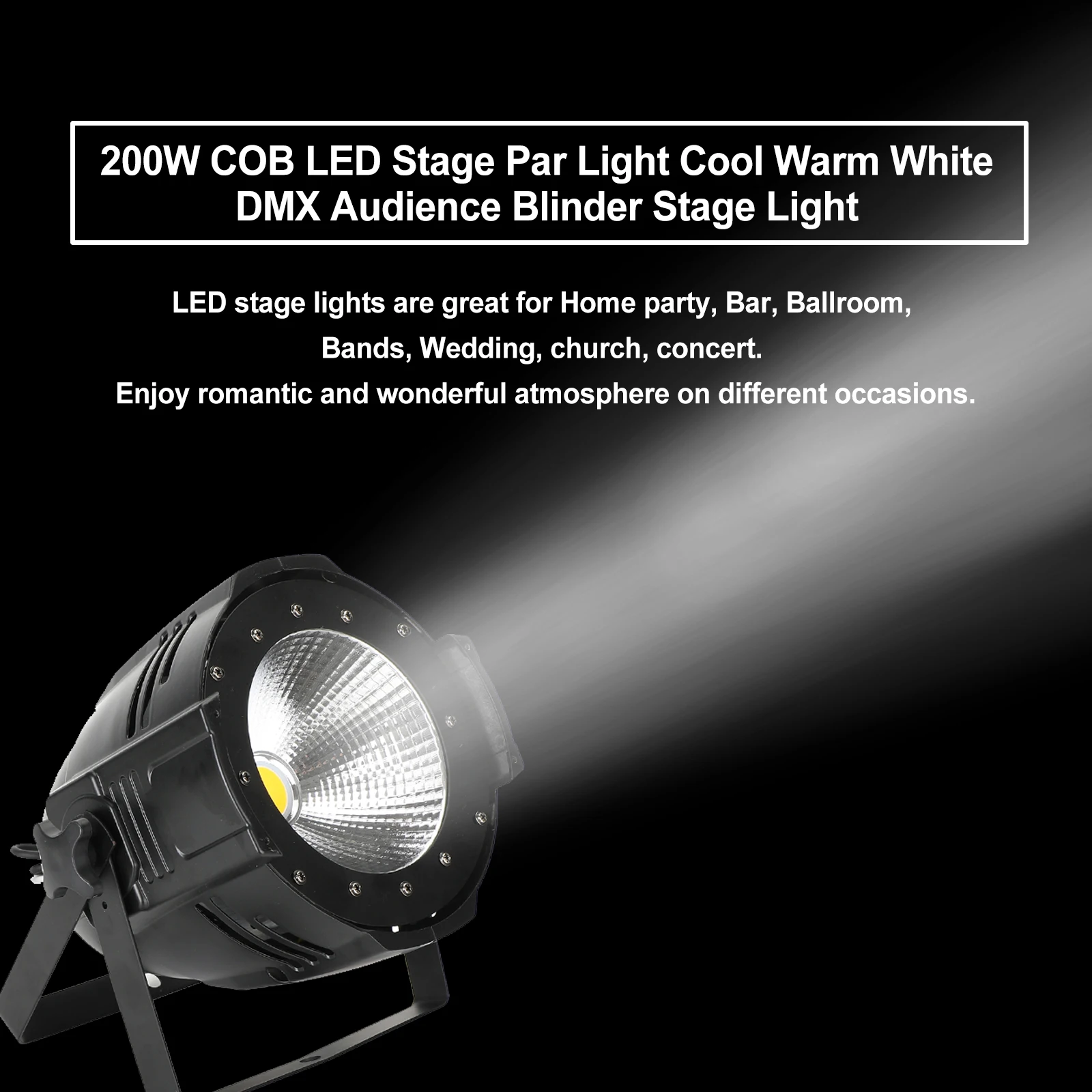 200W COB LED Stage Par Light Cool Warm White DMX Audience Blinder Stage Light