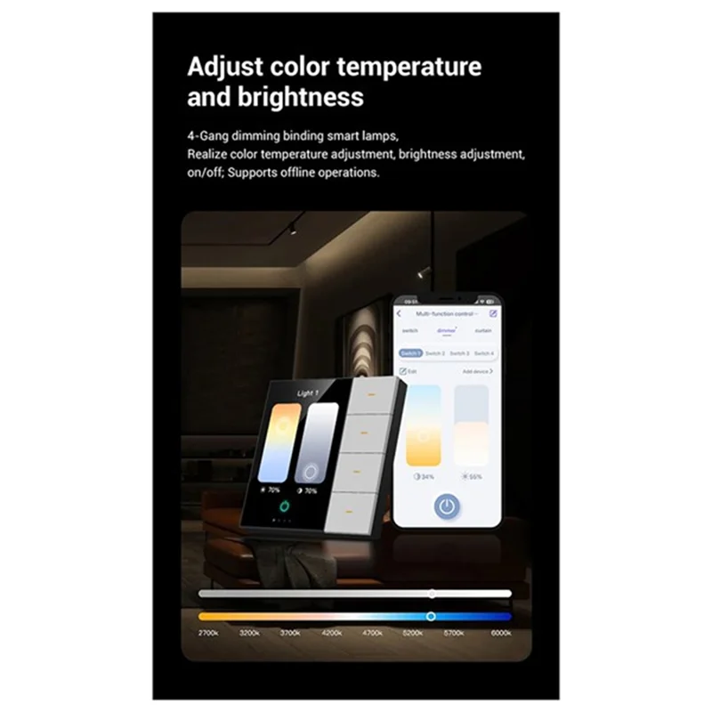 B04B-Tuya Smart Central Control Panel Zigbee Wandschalter Hausautomation Drahtloses Beleuchtungssteuerungssystem F3-Pro