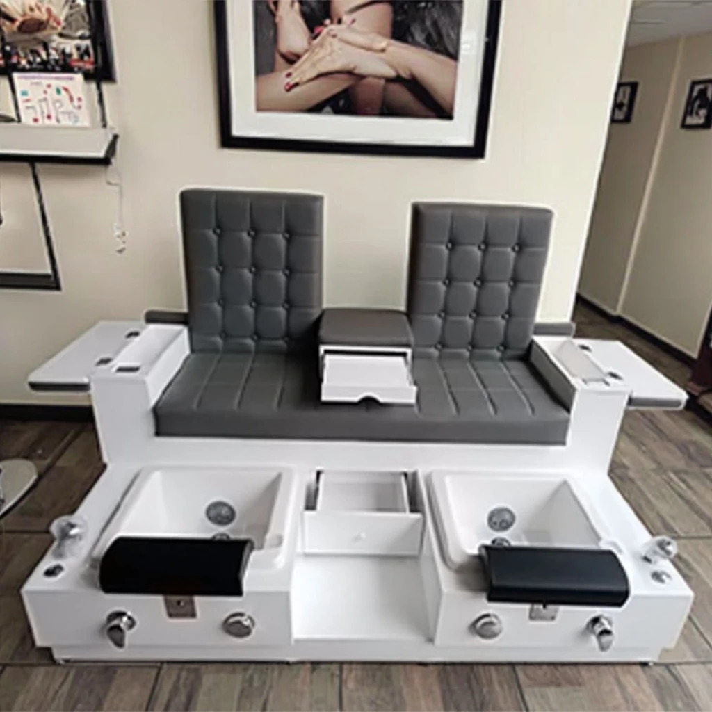 Salón de Belleza y Uñas Todo en Uno, Jacuzzi Eléctrico para Dos Personas, Spa para Pies sin Tubo, Silla para Reparación de Uñas y Pies